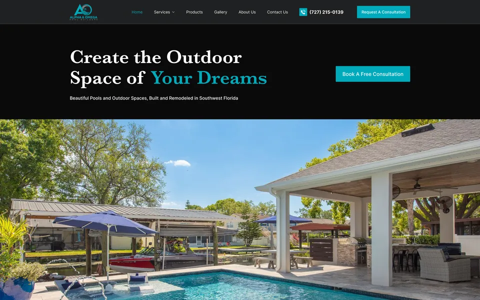 A&O Pool Builders website