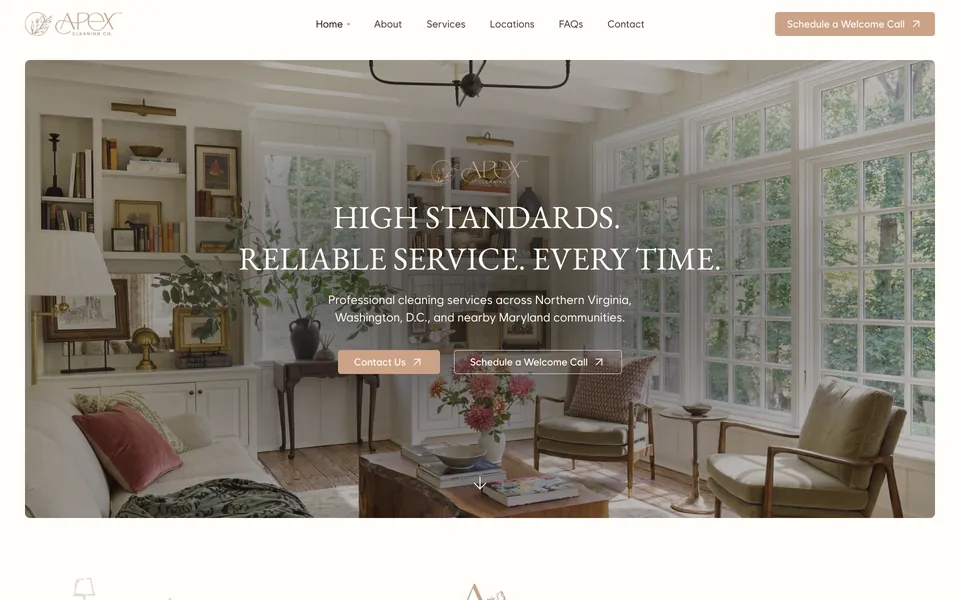 Apex Cleaning Co. website