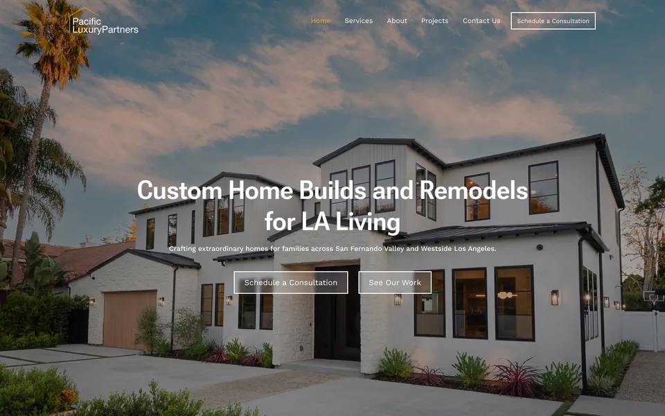 Pacific Luxury Partners website